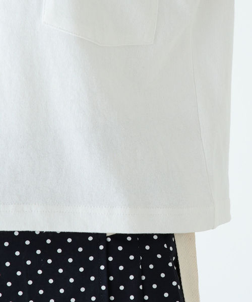 B:MING by BEAMS(ビーミングバイビームス)の「UNIVERSAL OVERALL × B:MING by BEAMS / 別注 ショート ポケットTシャツ 19SS(Tシャツ/カットソー・レディース・ホワイト/ブラック/レッド・ONE SIZE)」の9枚目の写真