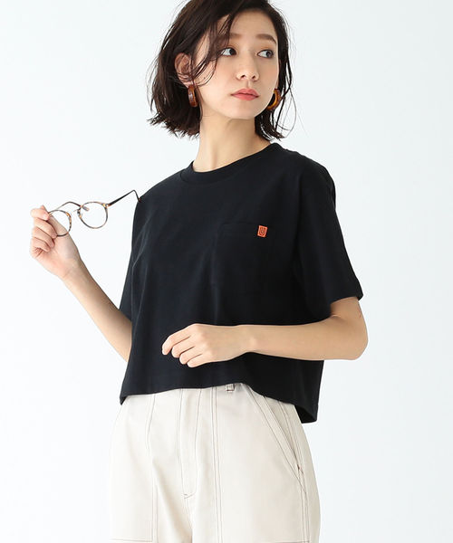 B:MING by BEAMS(ビーミングバイビームス)の「UNIVERSAL OVERALL × B:MING by BEAMS / 別注 ショート ポケットTシャツ 19SS(Tシャツ/カットソー・レディース・ホワイト/ブラック/レッド・ONE SIZE)」の6枚目の写真