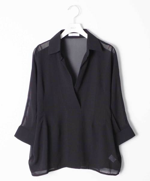 スキッパーシフォンブラウス スキッパーシフォンブラウス