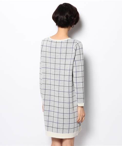 green label relaxing（グリーンレーベルリラクシング）の「GC AC/W CHECK ワンピース（ワンピース・レディース・オフホワイト/ネイビー・フリー）」の5枚目の写真