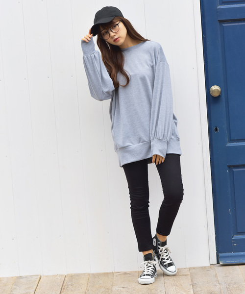 rps（アールピーエス）の「ポケット付き裏毛オーバーサイズプルオーバー（スウェット・レディース・ベージュ/ピンク/ラベンダー/ライトカーキ/杢グレー・M）」の15枚目の写真