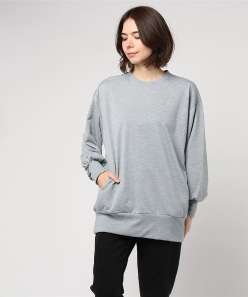 rps（アールピーエス）の「ポケット付き裏毛オーバーサイズプルオーバー（スウェット・レディース・ベージュ/ピンク/ラベンダー/ライトカーキ/杢グレー・M）」の9枚目の写真