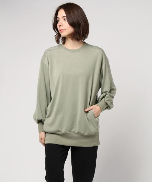 rps（アールピーエス）の「ポケット付き裏毛オーバーサイズプルオーバー（スウェット・レディース・ベージュ/ピンク/ラベンダー/ライトカーキ/杢グレー・M）」の19枚目の写真