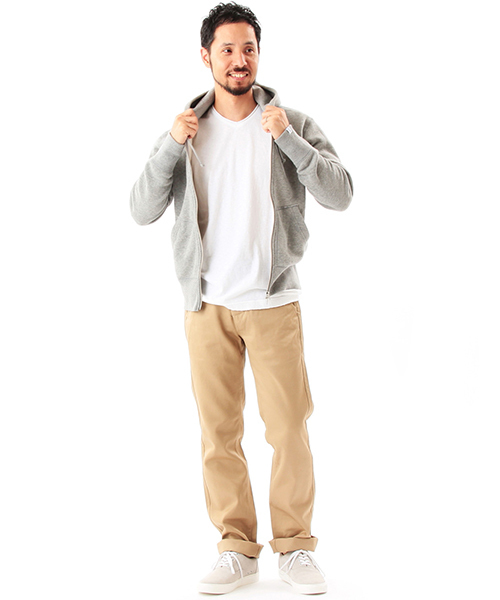 LOOPWHEELER（ループウィラー）の「LOOPWHEELER×BEAMS PLUS / 別注 スリムジップパーカー（パーカー・メンズ・ネイビー/ライトグレー/ナチュラル・MEDIUM/SMALL/X-LARGE/LARGE）」の20枚目の写真