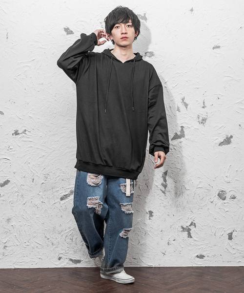 MinoriTY（マイノリティ）の「オーバーサイズシルエット ルーズ プルパーカー（パーカー・メンズ・ブラック/ベージュ/ネイビー/モカ/ワイン・M/L）」の8枚目の写真