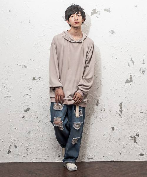 MinoriTY（マイノリティ）の「オーバーサイズシルエット ルーズ プルパーカー（パーカー・メンズ・ブラック/ベージュ/ネイビー/モカ/ワイン・M/L）」の18枚目の写真