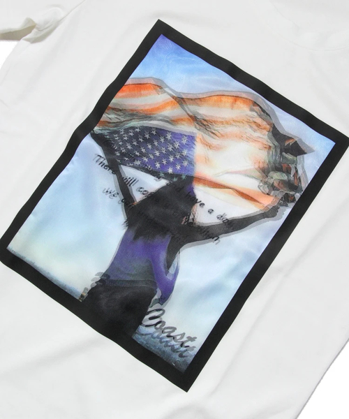 JACKROSE（ジャックローズ）の「3Dレディー＆USAフラッグプリント Tシャツ（Tシャツ/カットソー・メンズ・ホワイト/ブラック・M/L）」の7枚目の写真