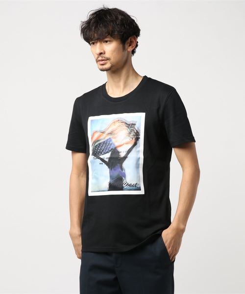 JACKROSE（ジャックローズ）の「3Dレディー＆USAフラッグプリント Tシャツ（Tシャツ/カットソー・メンズ・ホワイト/ブラック・M/L）」の3枚目の写真