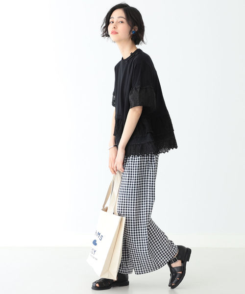 りなTORI-TO × BEAMS BOY レース五分袖 Tシャツ 白 BEAMS BOY（ビームスボーイ）の「TORI-TO × BEAMS BOY / レース