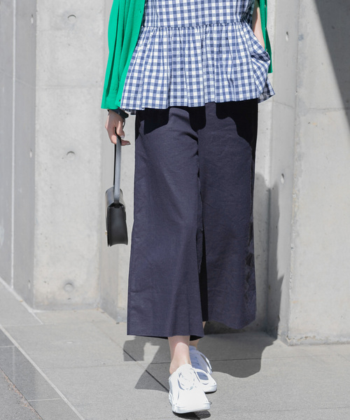 URBAN RESEARCH Sonny Label（アーバンリサーチサニーレーベル）の「麻混クロップドバギーパンツ（その他パンツ・レディース・ピンク/ベージュ/ネイビー・FREE）」の2枚目の写真