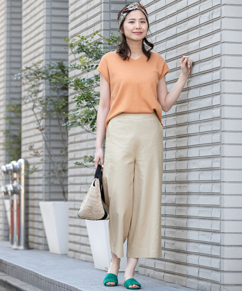 URBAN RESEARCH Sonny Label（アーバンリサーチサニーレーベル）の「麻混クロップドバギーパンツ（その他パンツ・レディース・ピンク/ベージュ/ネイビー・FREE）」の12枚目の写真