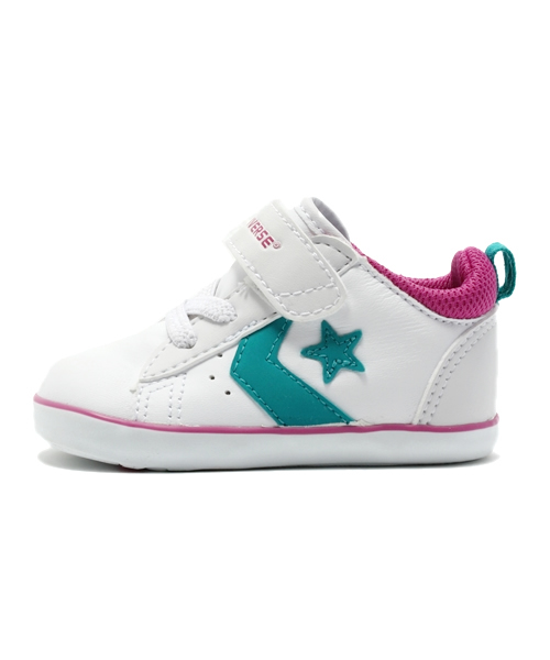 CONVERSE（コンバース）の「MINI P-L 2/ミニ  P-L 2（スニーカー・キッズ・ホワイト×ピンク/ホワイト×ネイビー・12.5cm/14.5㎝/13.5㎝/13cm/14cm/15cm/12cm）」の3枚目の写真