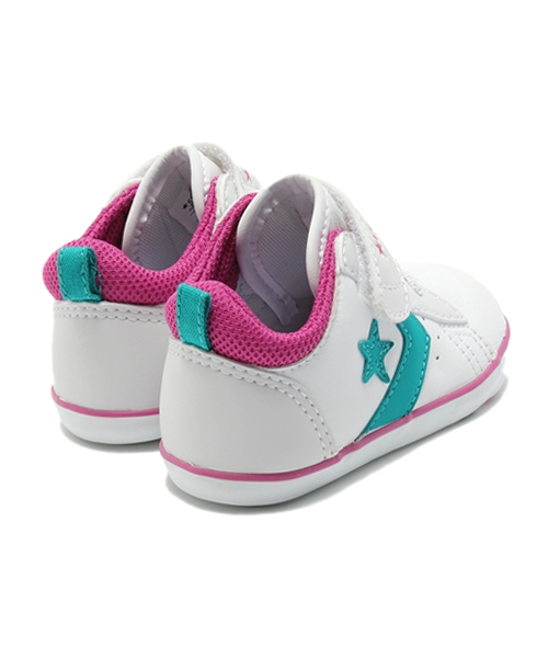 CONVERSE（コンバース）の「MINI P-L 2/ミニ  P-L 2（スニーカー・キッズ・ホワイト×ピンク/ホワイト×ネイビー・12.5cm/14.5㎝/13.5㎝/13cm/14cm/15cm/12cm）」の5枚目の写真