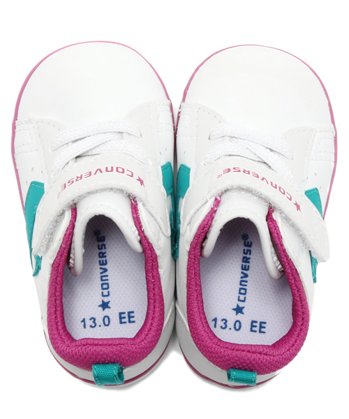 CONVERSE（コンバース）の「MINI P-L 2/ミニ  P-L 2（スニーカー・キッズ・ホワイト×ピンク/ホワイト×ネイビー・12.5cm/14.5㎝/13.5㎝/13cm/14cm/15cm/12cm）」の10枚目の写真