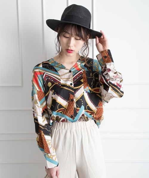 Libby&Rose（リビーアンドローズ）の「スカーフ柄BIGシャツ（シャツ