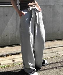 麻レーヨン/ワイドパンツ