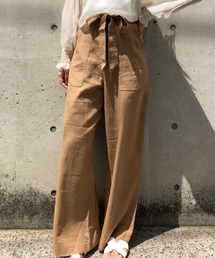麻レーヨン/ワイドパンツ