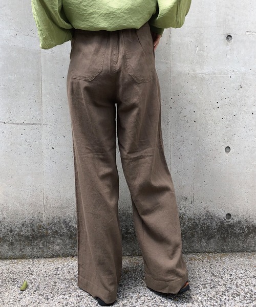 meJane（ミージェーン）の「麻レーヨン/ワイドパンツ（その他パンツ・レディース・ベージュ/グレー/オフホワイト/カーキ/ブラック/オリーブ/ダークベージュ/ナチュラル・フリー/L/M）」の21枚目の写真