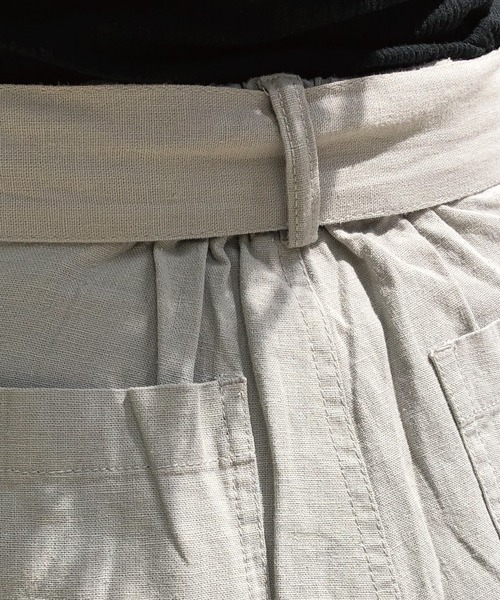 meJane（ミージェーン）の「麻レーヨン/ワイドパンツ（その他パンツ・レディース・ベージュ/グレー/オフホワイト/カーキ/ブラック/オリーブ/ダークベージュ/ナチュラル・フリー/L/M）」の15枚目の写真