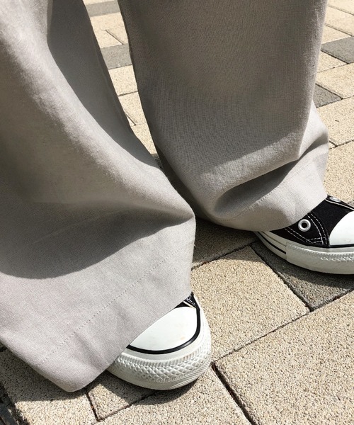 meJane（ミージェーン）の「麻レーヨン/ワイドパンツ（その他パンツ・レディース・ベージュ/グレー/オフホワイト/カーキ/ブラック/オリーブ/ダークベージュ/ナチュラル・フリー/L/M）」の13枚目の写真