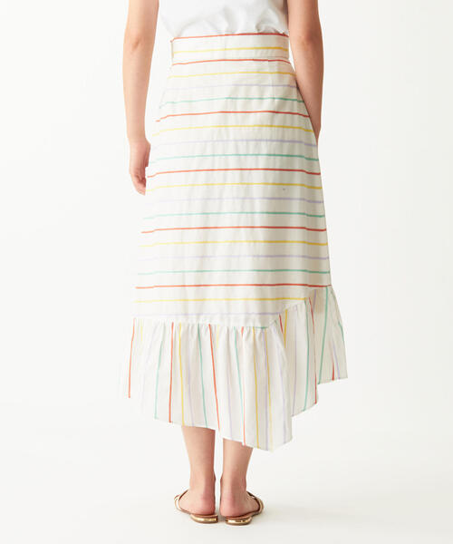 EMMEL REFINES（エメルリファインズ）の「【EMMEL REFINES】SMF HW CL I マルチラメボーダースカート（スカート・レディース・オフホワイト/ブラック・M/S）」の9枚目の写真