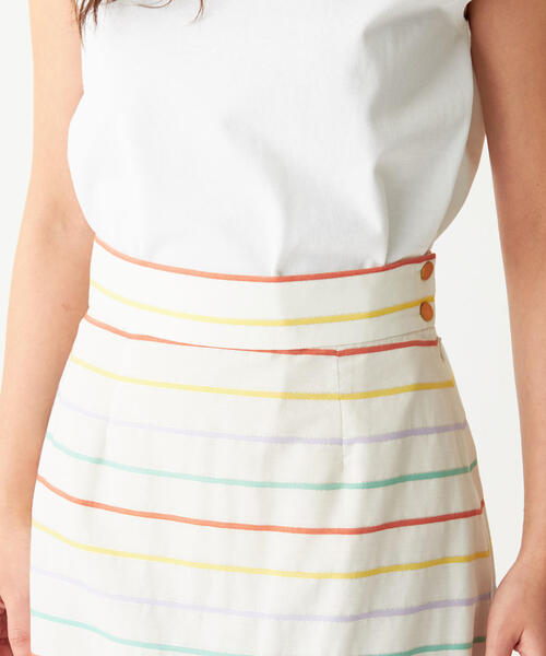 EMMEL REFINES（エメルリファインズ）の「【EMMEL REFINES】SMF HW CL I マルチラメボーダースカート（スカート・レディース・オフホワイト/ブラック・M/S）」の13枚目の写真