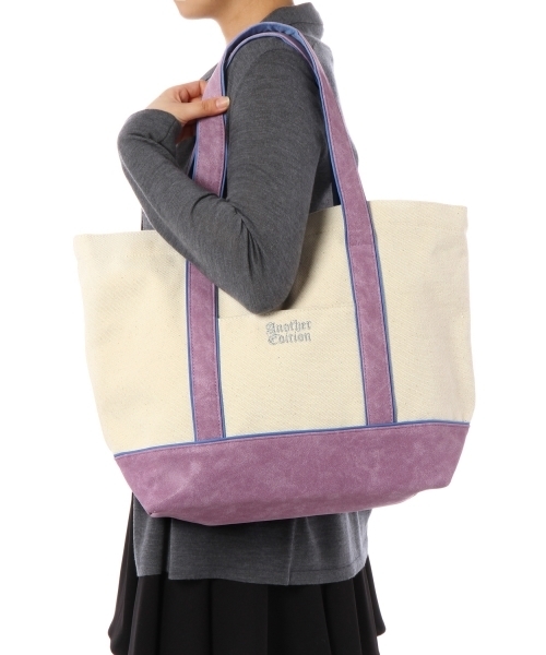 Another Edition(アナザーエディション)の「AE CANVAS TOTE L(ショルダーバッグ・レディース・ブラック/ライラック・フリー)」の6枚目の写真