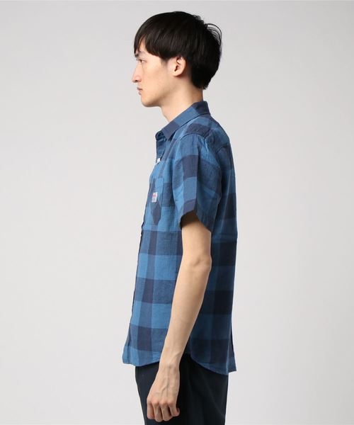 JEANS MATE(ジーンズメイト)の「綿麻チェックワークシャツ(シャツ/ブラウス・メンズ・ブラック/ネイビー/グレー・MEDIUM/X-LARGE/LARGE)」の4枚目の写真