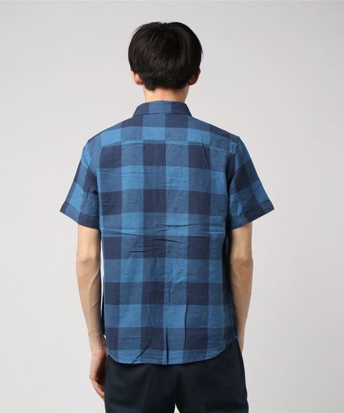 JEANS MATE(ジーンズメイト)の「綿麻チェックワークシャツ(シャツ/ブラウス・メンズ・ブラック/ネイビー/グレー・MEDIUM/X-LARGE/LARGE)」の5枚目の写真