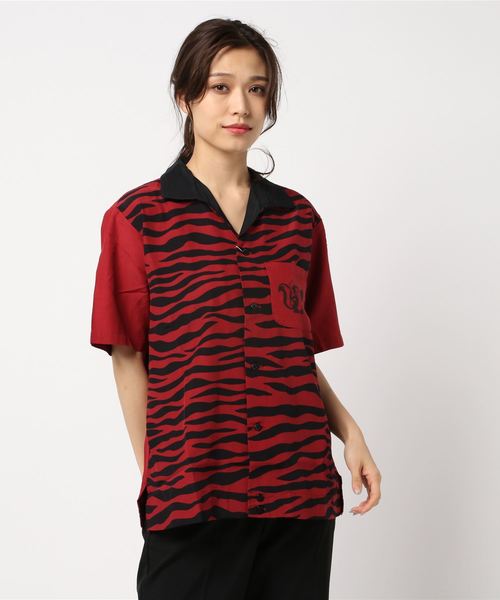 HYSTERIC GLAMOUR(ヒステリックグラマー)の「HYSTERIC BOWLER 半袖ビッグボーリングシャツ(シャツ/ブラウス・レディース・イエロー/ホワイト/レッド・FREE)」の3枚目の写真