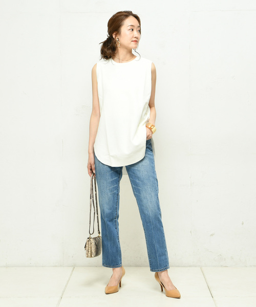 DouDou（ドゥドゥ）の「バックヘンリータンク（Tシャツ/カットソー・レディース・ブラック/オフホワイト/カーキ・FREE）」の15枚目の写真