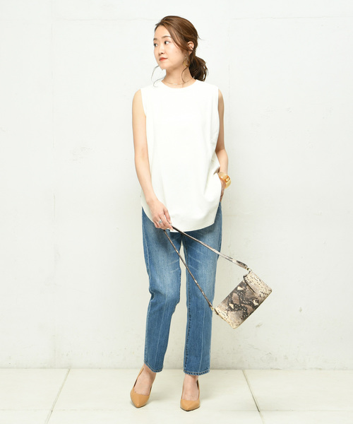 DouDou（ドゥドゥ）の「バックヘンリータンク（Tシャツ/カットソー・レディース・ブラック/オフホワイト/カーキ・FREE）」の16枚目の写真