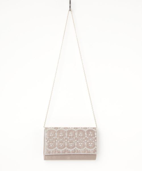 Dorry Doll（ドリードール）の「ビーズｘパール刺繍モチーフ使いクラッチバッグ（クラッチバッグ・レディース・ブラック/ベージュ/モカ・FREE）」の7枚目の写真