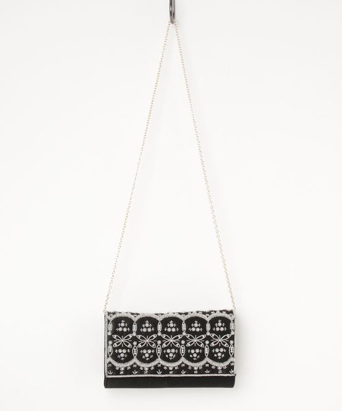 Dorry Doll（ドリードール）の「ビーズｘパール刺繍モチーフ使いクラッチバッグ（クラッチバッグ・レディース・ブラック/ベージュ/モカ・FREE）」の16枚目の写真