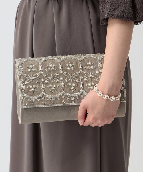 Dorry Doll（ドリードール）の「ビーズｘパール刺繍モチーフ使いクラッチバッグ（クラッチバッグ・レディース・ブラック/ベージュ/モカ・FREE）」の22枚目の写真