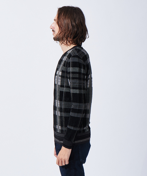 5351 POUR LES HOMMES（ゴーサンゴーイチプールオム）の「ライトタータンニット（ニット/セーター・メンズ・ホワイト/ブラック/ボルドー・44/50/48/46）」の5枚目の写真