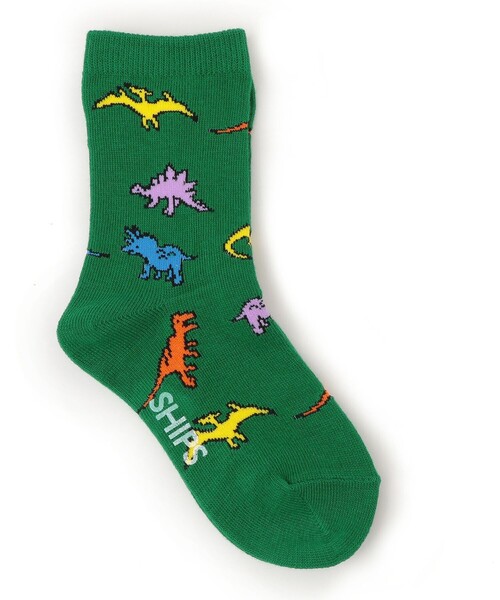 SHIPS（シップス）の「SHIPS KIDS:ダイナソー ソックス（ソックス/靴下・キッズ・ブルー/ライトグレー/オフホワイト/グリーン/ブラック/ベージュ/オレンジ/ネイビー/ライトブルー/レッド・LARGE/MEDIUM/SMALL）」の5枚目の写真