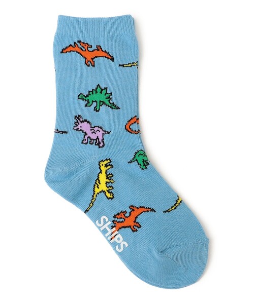 SHIPS（シップス）の「SHIPS KIDS:ダイナソー ソックス（ソックス/靴下・キッズ・ブルー/ライトグレー/オフホワイト/グリーン/ブラック/ベージュ/オレンジ/ネイビー/ライトブルー/レッド・LARGE/MEDIUM/SMALL）」の6枚目の写真