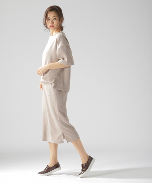 BAYFLOW(ベイフロー)の「カットソータイトスカート(スカート・レディース・ベージュ/ネイビー/ブラウン・SMALL/MEDIUM)」の18枚目の写真