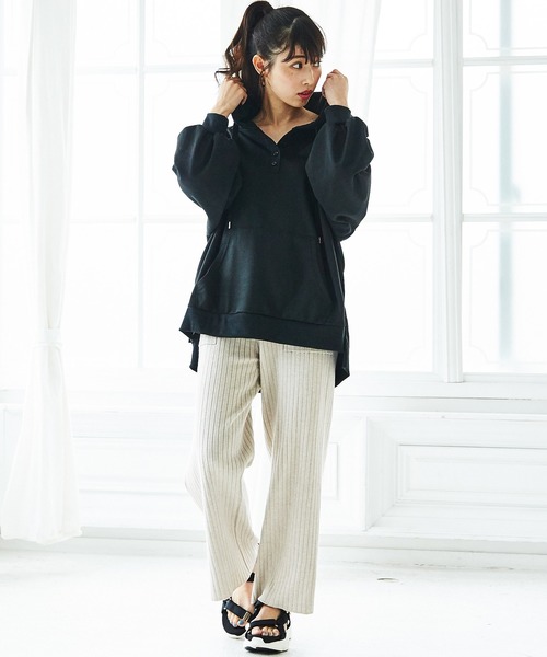GeeRA(ジーラ)の「ヘンリーネックパーカー(パーカー・レディース・ブラック/モカ/杢グレー・MEDIUM/LARGE/X-LARGE)」の20枚目の写真