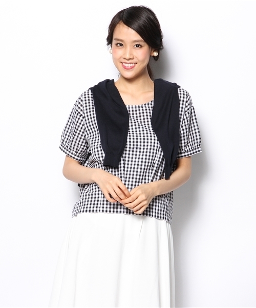 DISCOAT（ディスコート）の「【Discoat】サッカー裾タックブラウス（シャツ/ブラウス・レディース・ブラック/ブルー/その他20/オフホワイト・ﾌﾘ-）」の5枚目の写真