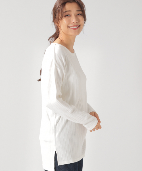 BAYFLOW(ベイフロー)の「リブロングTシャツ(Tシャツ/カットソー・レディース・ブラック/ベージュ/ブラウン/オフホワイト・SMALL/MEDIUM)」の18枚目の写真
