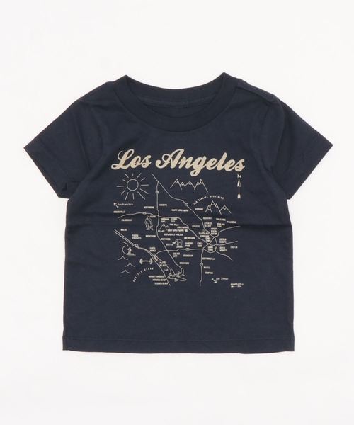 bonjour records（ボンジュールレコーズ）の「MAPTOTE KIDS-T LA（Tシャツ/カットソー・キッズ・ネイビー/レッド・X-SMALL/S/M）」の2枚目の写真