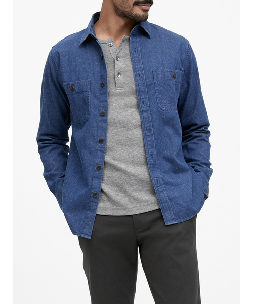 コットンヘンプ デニム スリムシャツジャケット シャツ ブラウス Banana Republic バナナリパブリック のファッション通販 Zozotown