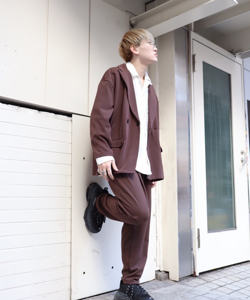 rovtski（ロフトスキー）の「梨地ジャージーテーパードパンツ　セットアップ対応（スラックス・メンズ・ブラック/ブラウン/チャコールアッシュ・MEDIUM/LARGE）」の7枚目の写真