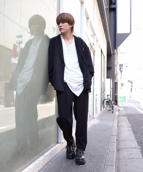 rovtski（ロフトスキー）の「梨地ジャージーテーパードパンツ　セットアップ対応（スラックス・メンズ・ブラック/ブラウン/チャコールアッシュ・MEDIUM/LARGE）」の12枚目の写真