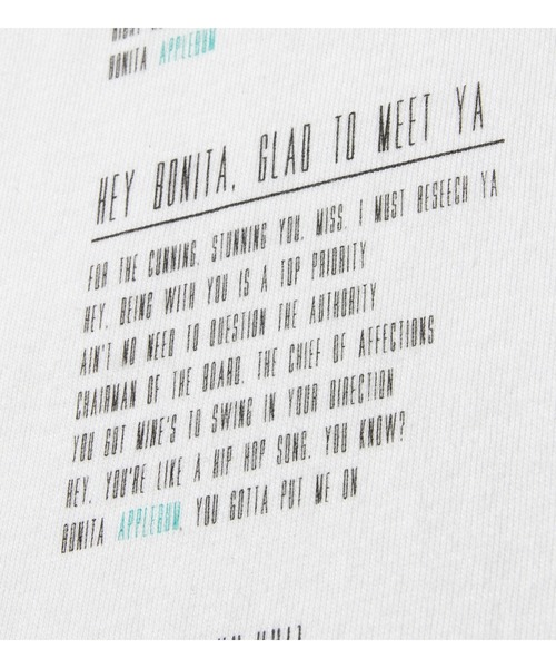 APPLEBUM（アップルバム）の「"Bonita Applebum" T-shirt（Tシャツ/カットソー・メンズ・ホワイト・MEDIUM/XX-LARGE/LARGE/X-LARGE/SMALL）」の4枚目の写真