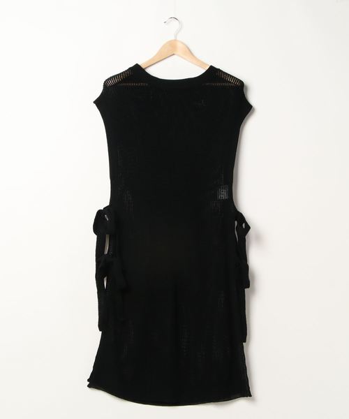 minius（ミニウス）の「麻タッチロングベスト/レディース  半袖  レイヤード（ベスト・レディース・モカ/ブラック/アイボリー・MEDIUM）」の7枚目の写真