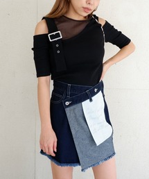 SPIRALGIRL | アシンメトリーシースルートップス(Tシャツ/カットソー)