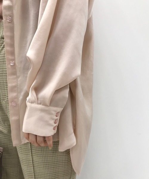 one after another NICE CLAUP（ワンアフターアナザーナイスクラップ）の「ノーカラーゆるシルエットシャツ（シャツ/ブラウス・レディース・ベージュ/ミント/ブラウン系その他/ピンクベージュ/ブラウン系その他2・FREE）」の20枚目の写真